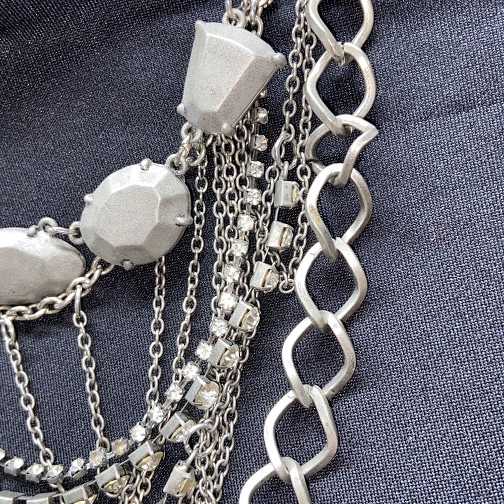 NWOT Multi-Chain & Rhinestone Victorian-Gothic Necklace - Picture 6 of 11